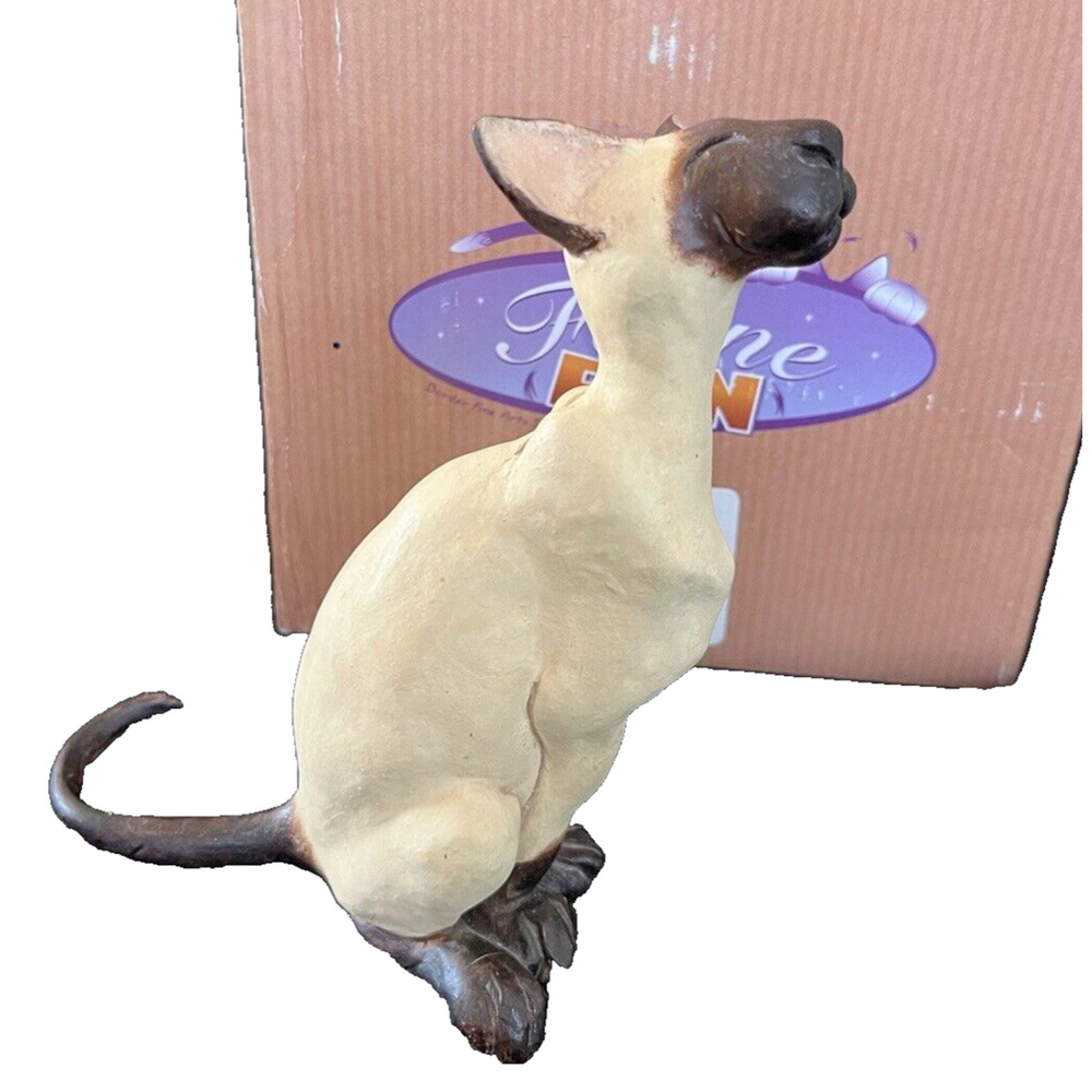 Rare Siamese Cat Figure Sculpture By Border Fine Arts Enesco A8547 Original BOX - Picture 3 of 10